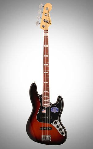 Fender American Deluxe Jazz Electric Bass (Rosewood with Case), 3-Color Sunburst
