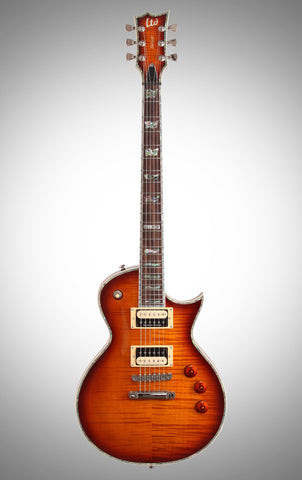 ESP LTD EC-1000 Deluxe Series Electric Guitar, Amber Sunburst, with Duncan Pickups